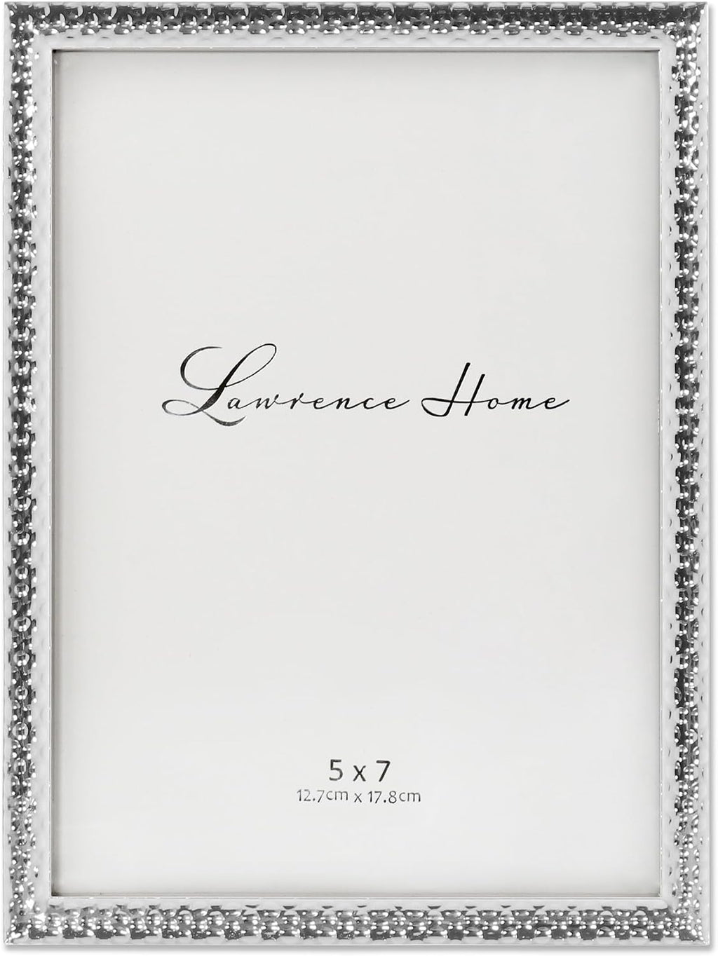 Lawrence Frames Metal Picture Frame with Hammer Effect, 5x7, Silver