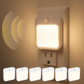 Plug in LED Night Light with Automatic Motion Sensor, Warm White, 6-Pack