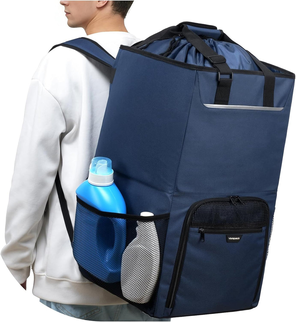 Vorspack Laundry Backpack for College Students, 2 in 1 Laundry Bag, Blue