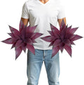 2 Pack Artificial Agave Plant, Purple Faux Succulent Stems with 18 Leaves, UV Resistant Realistic Tropical Greenery for Indoor Outdoor Garden Front Porch Aesthetic Decor