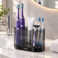 iHave Toothbrush Holders, Bathroom Counter Organizer with Wall Mount, Black