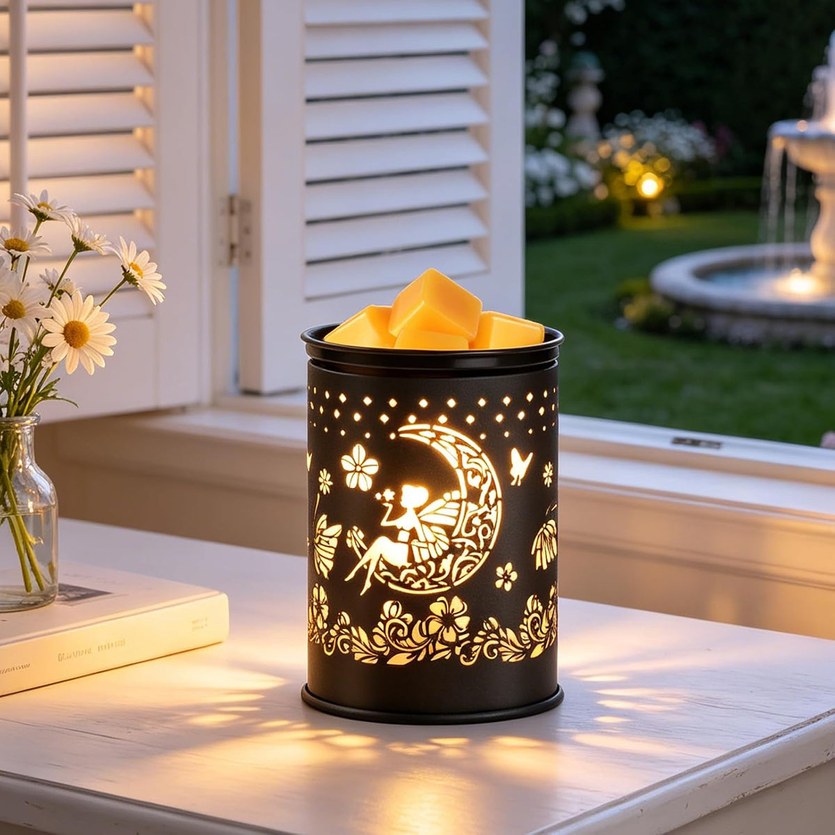 scentsy Wax Warmer for Scented Wax melt Warmer Wax Melter for Candle Making lamp Candle Warmer Plate Oil Burner for Home Decor and Gifts for Holiday (Moon/Flower Fairy)