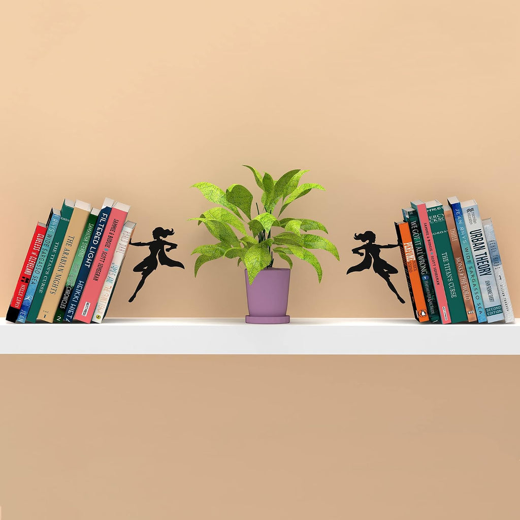 Decorative Bookends - Supergal 2X- Heavy Duty Metal Book Ends for Shelves