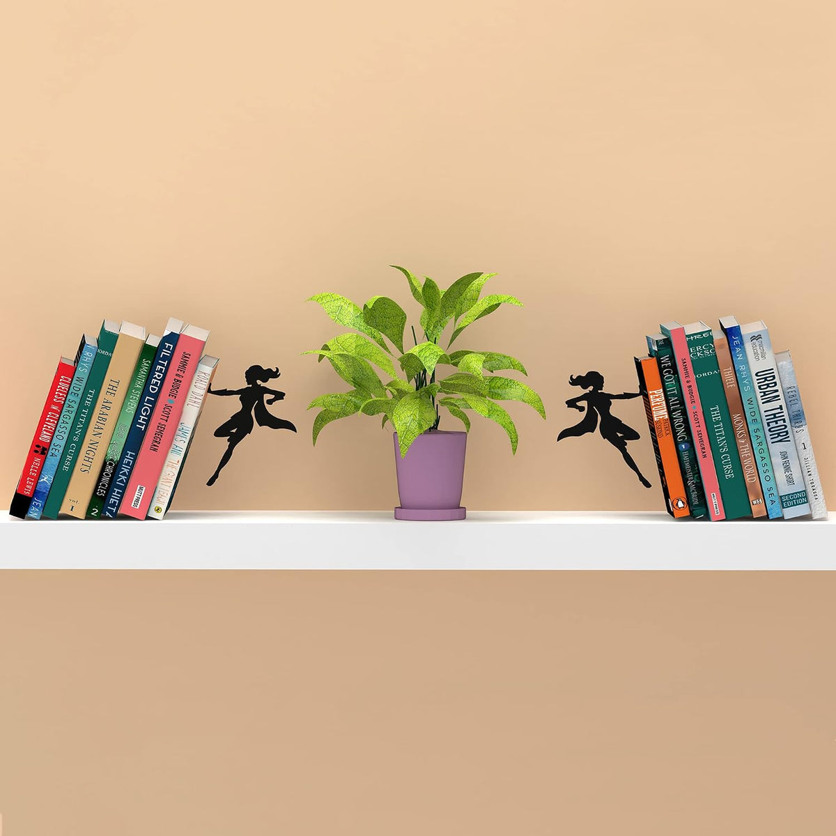 Decorative Bookends - Supergal 2X- Heavy Duty Metal Book Ends for Shelves