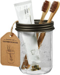 Amolliar Mason Jar Toothbrush Holder, Rustproof Stainless Steel, Bronze