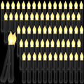 Macarrie 108 Pieces Flameless LED Taper Candles, Black, Warm White Light