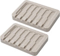 2 Pack Beige Self Draining Soap Dish Bar Soap Holder Sponge Tray for Bathroom Kitchen Sink Countertop