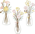 Putuo Decor Metal Flower Vase Wall Art, 3 Pieces Rustic Minimalist Floral Farmhouse Wall Decor for Living Room Bathroom Kitchen, Bedroom Dining Room, Housewarming Gifts