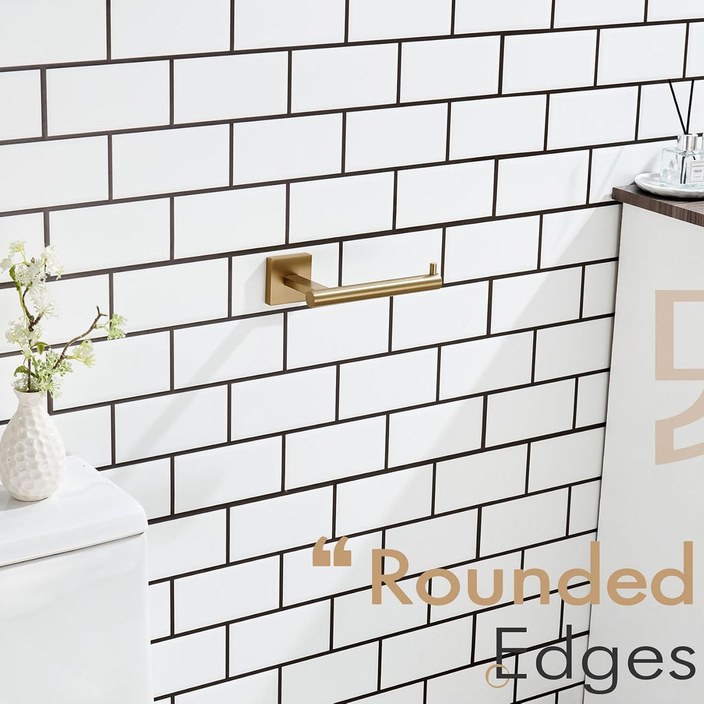 KOKOSIRI Toilet Paper Holder Champagne Bronze Toilet Roll Holder Hold Mega Rolls Kitchen Bathroom Tissue Paper Dispenser Stainless Steel, B2005CPG