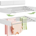 Vikaqi Wall Mounted Clothes Drying Rack 32", Foldable Wall Laundry Rack