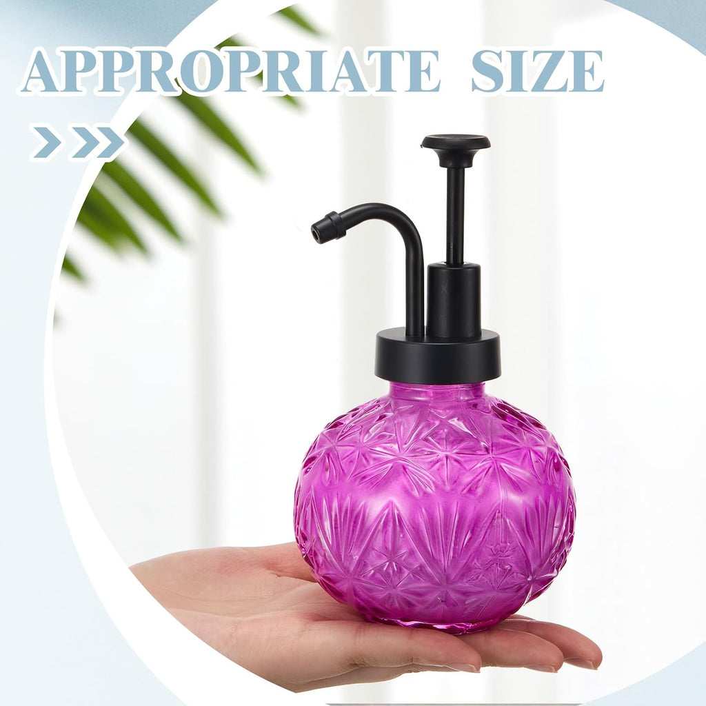 Tioncy Purple 2 Pcs Glass Soap Dispenser 8oz / 240ml with Silicone Coasters