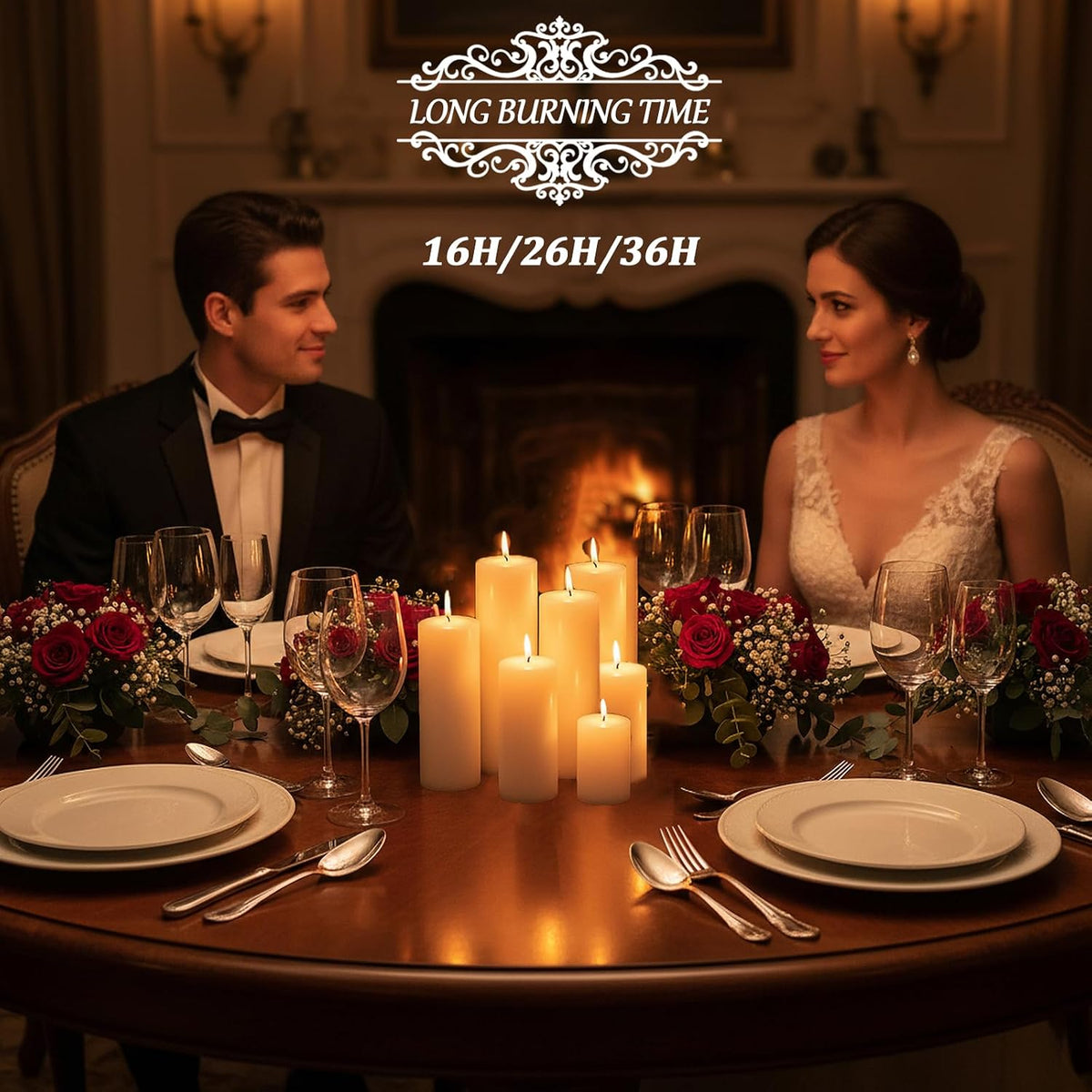 18 Pcs White Pillar Candles Bulk Set，2x3 2x4 2x6 Inch - 12 Each Size，Hurricane Candles，Dripless Unscented Smokeless，Gives You a Better Atmosphere When Organizing an Event Party.