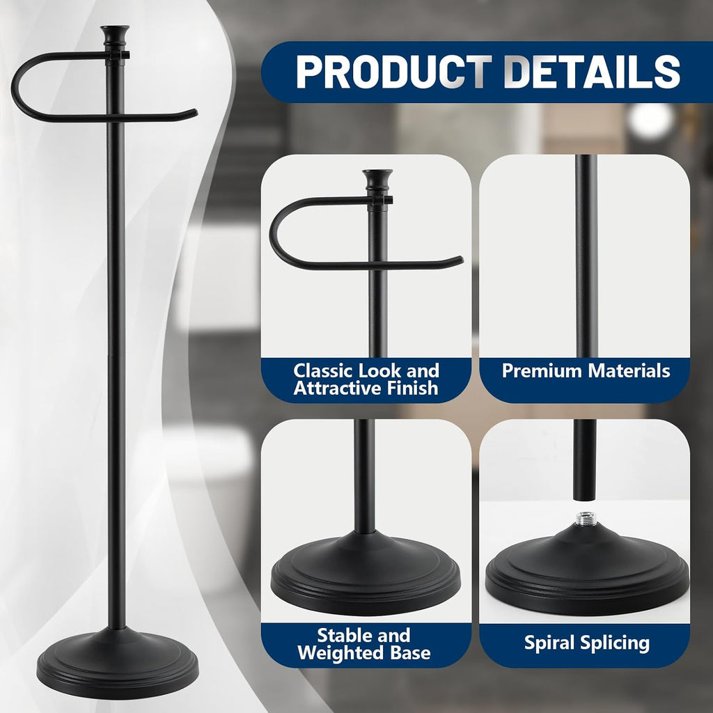 Toilet Paper Holder Free Standing,Sturdy Metal Toilet Paper Holders Stand