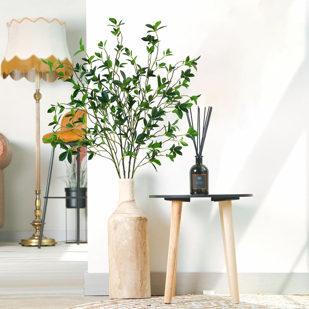 Krissing 4Pcs Artificial Greenery Stems, 44inch Fake Ficus Twig Branches