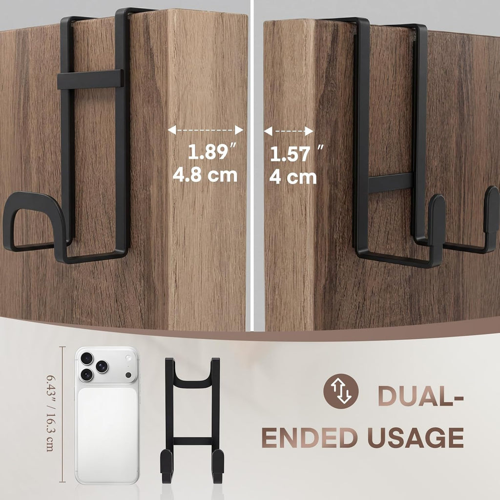 FYY 2 Packs Over The Door Hooks, Heavy Duty Door Hanger Hook, No Drill Wall Hooks for Hanging Coat, Towel, Bag in Bathroom, Closet Fits Most Doors Up to 1-7/8" Thickness （Black）