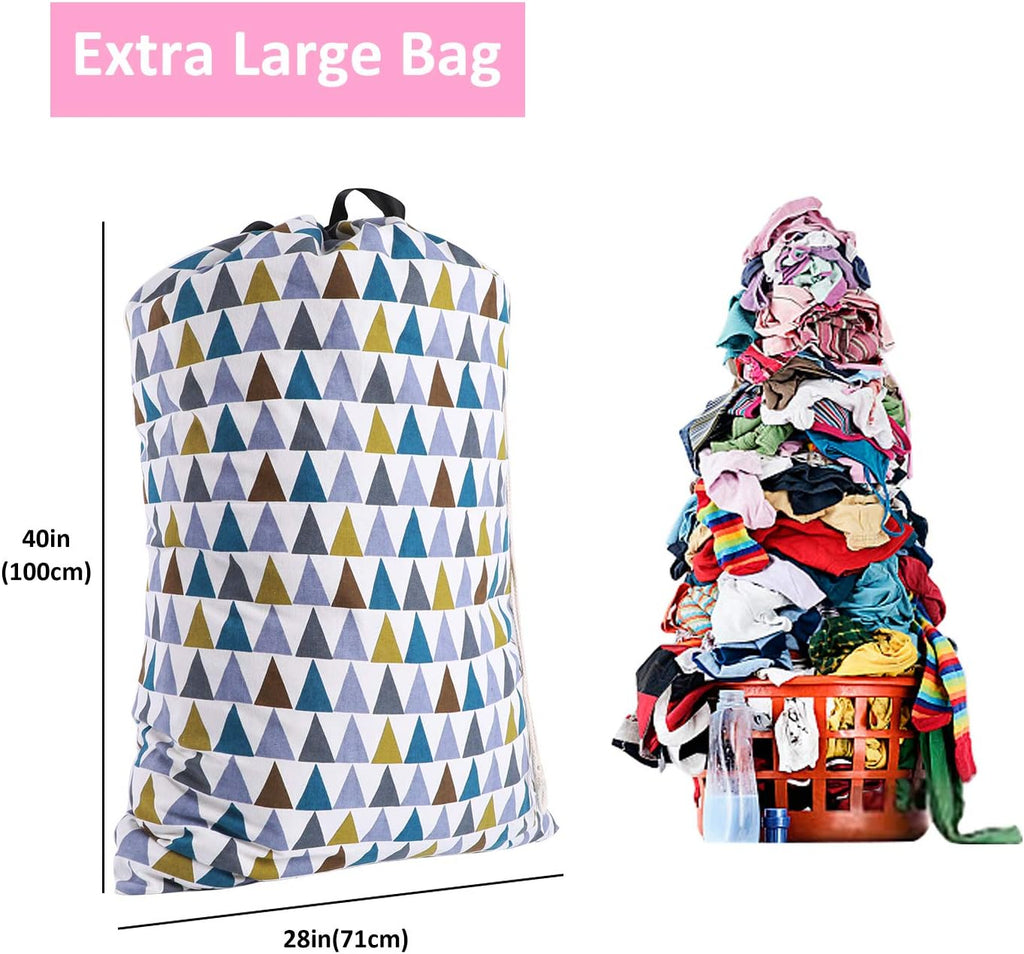 SWISSELITE Laundry Bag with Handle and Drawstring, Large Heavy Duty Laundry Bag, 28 x 40 Inches Travel Dirty Clothes Bag for Laundromat and Household