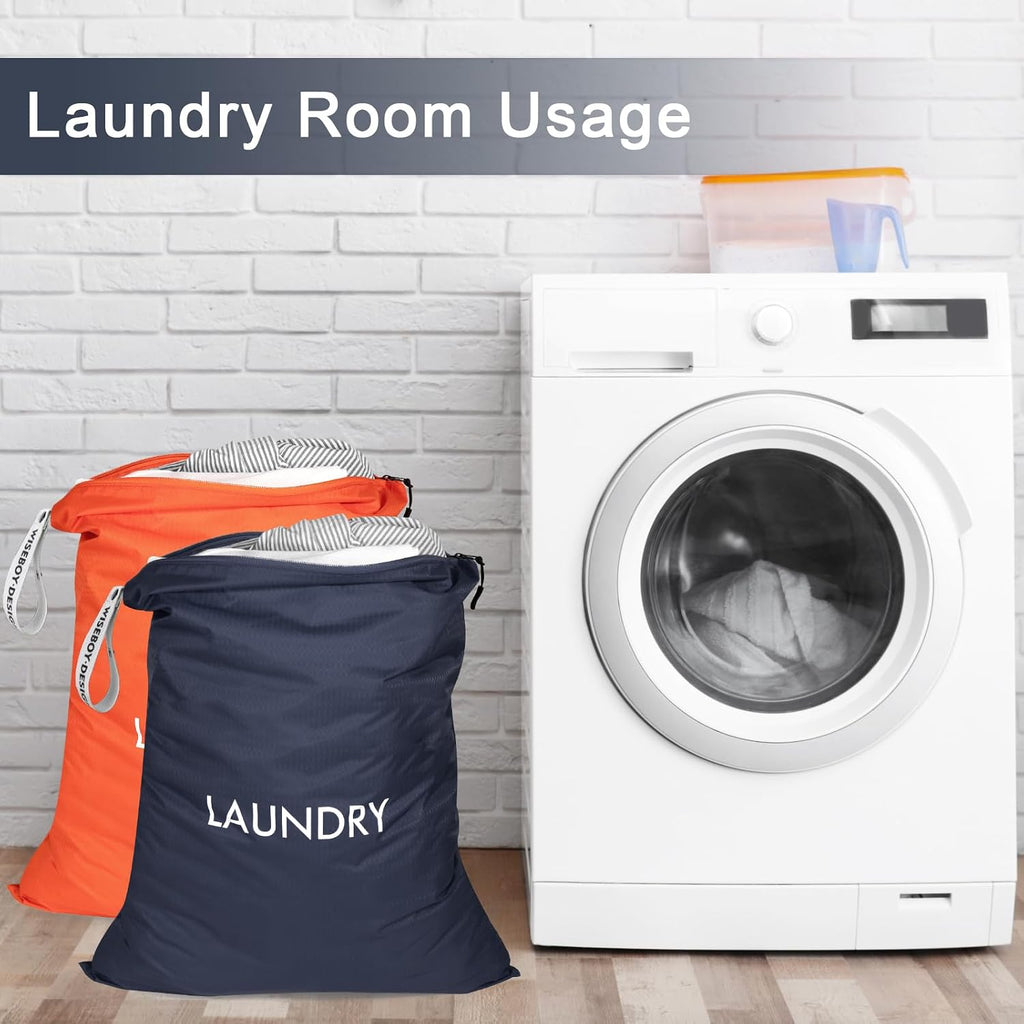 WiseBoy 2 Pack Travel Laundry Bags for Dirty Clothes, Laundry Bag, Zippered