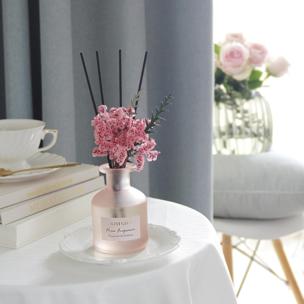 Reed Diffuser Set, Scent Diffuser with Sticks, Home Fragrance, Reed Diffuser for Bathroom, Shelf Decor, 4.06oz Jasmine Rose