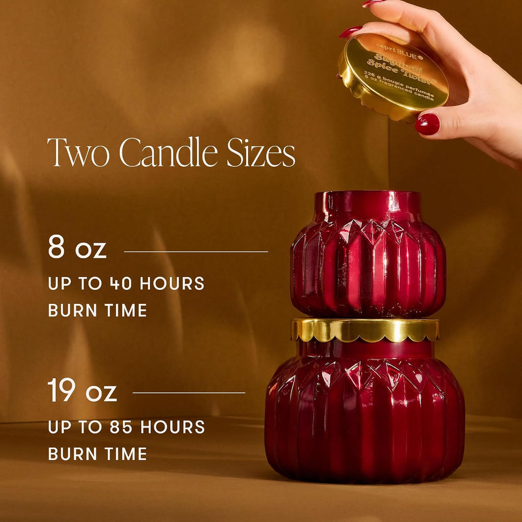 Capri Blue Sugared Spice Scented Candles for Home | Ruby Red, 19 oz
