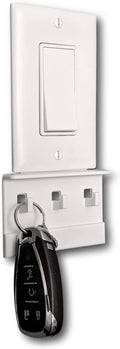 Mount Genie® Key Holder | Light Switch Mount | No Screws/Tape | White 2Pack