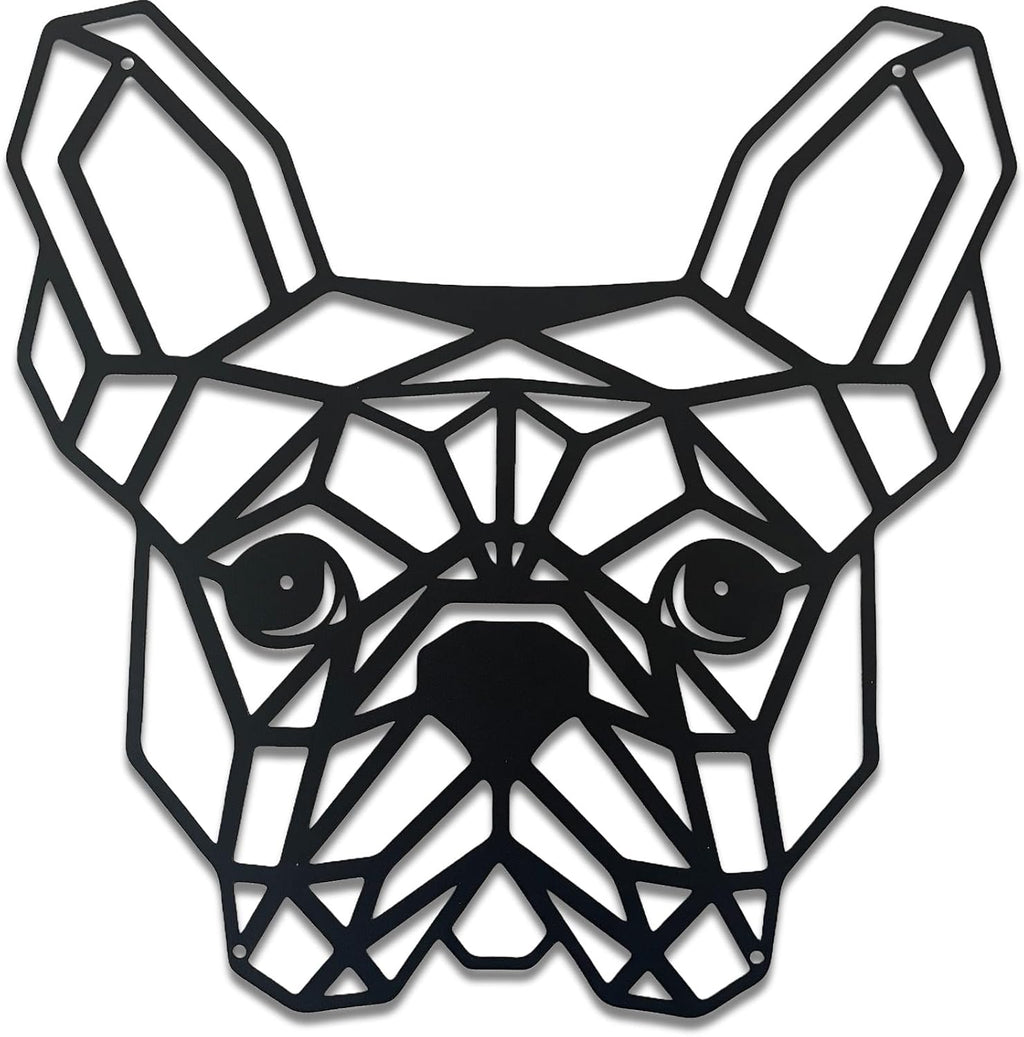 French Bulldog Metal Wall Décor, 11.8“x12.6”Grid-like Black Decorations,Unique Modern Iron Dog Statue,Great Gifts for Bulldog Lovers,Dog Room Decor,Cartoon Animal 3d Wall Art for Bedroom,LivingRoom,Cafe