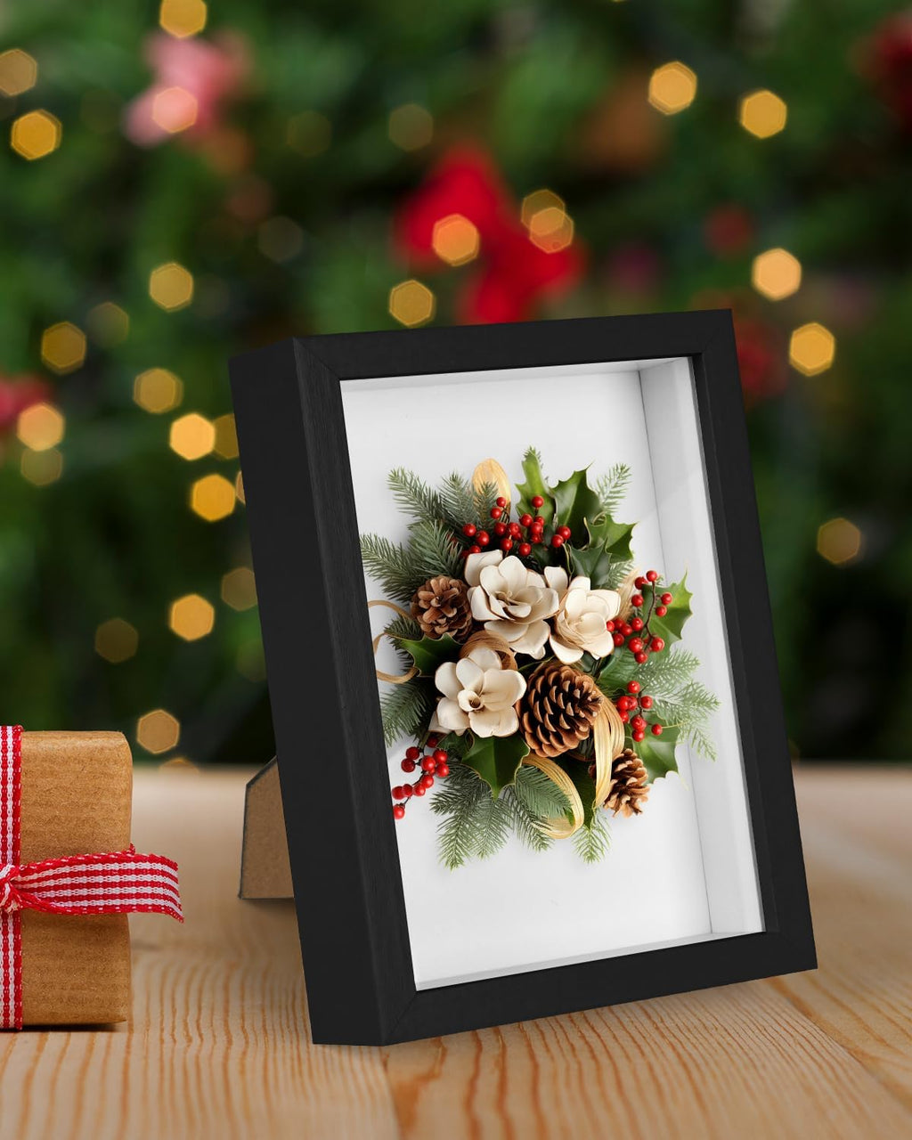 2 Pack 5x7 Small Shadow Box Frame with Glass, Black