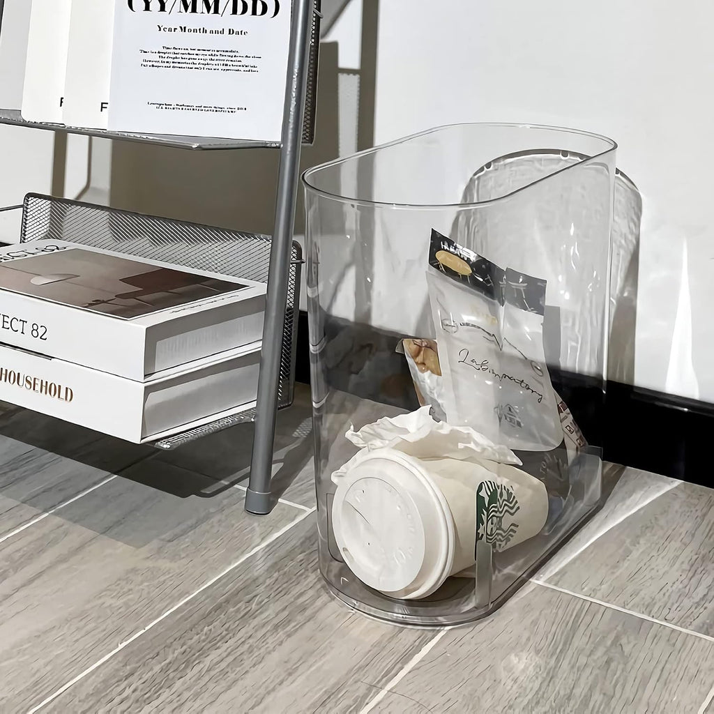 Anyoifax Small Trash Can Slim Garbage Can 3 Gallon Waste Basket, Clear