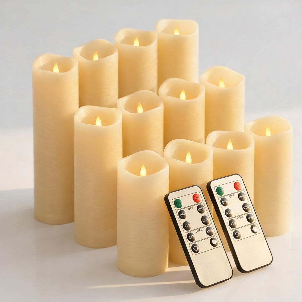 Enido Waterproof Flameless Candles, Set of 12 Battery Operated LED Candles