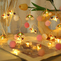 ChiRee Pink Pom Poms with Unicorn and Rainbow String Lights