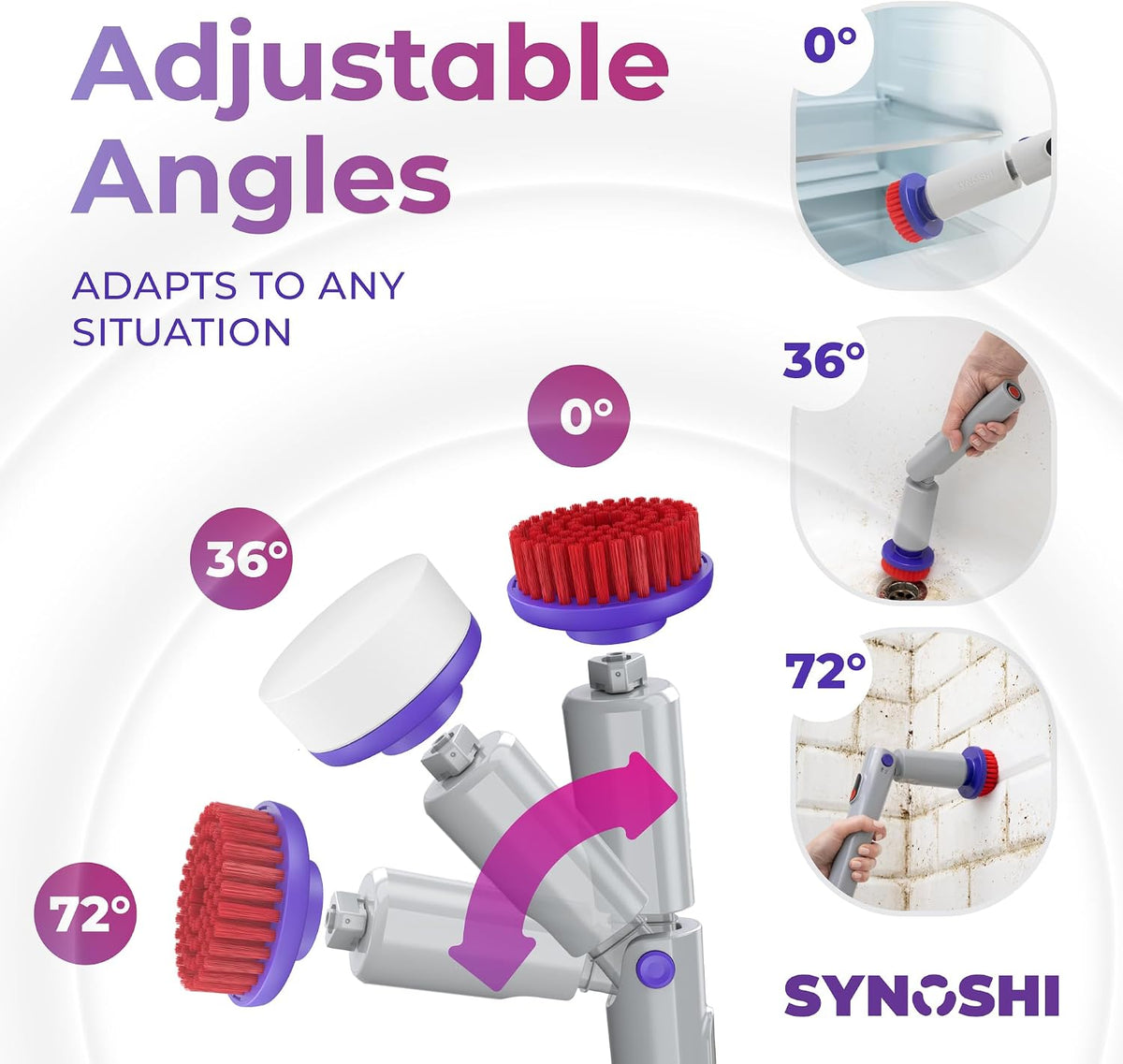 SYNOSHI PRO Electric Spin Scrubber Cordless Cleaning Bathroom Scrubber
