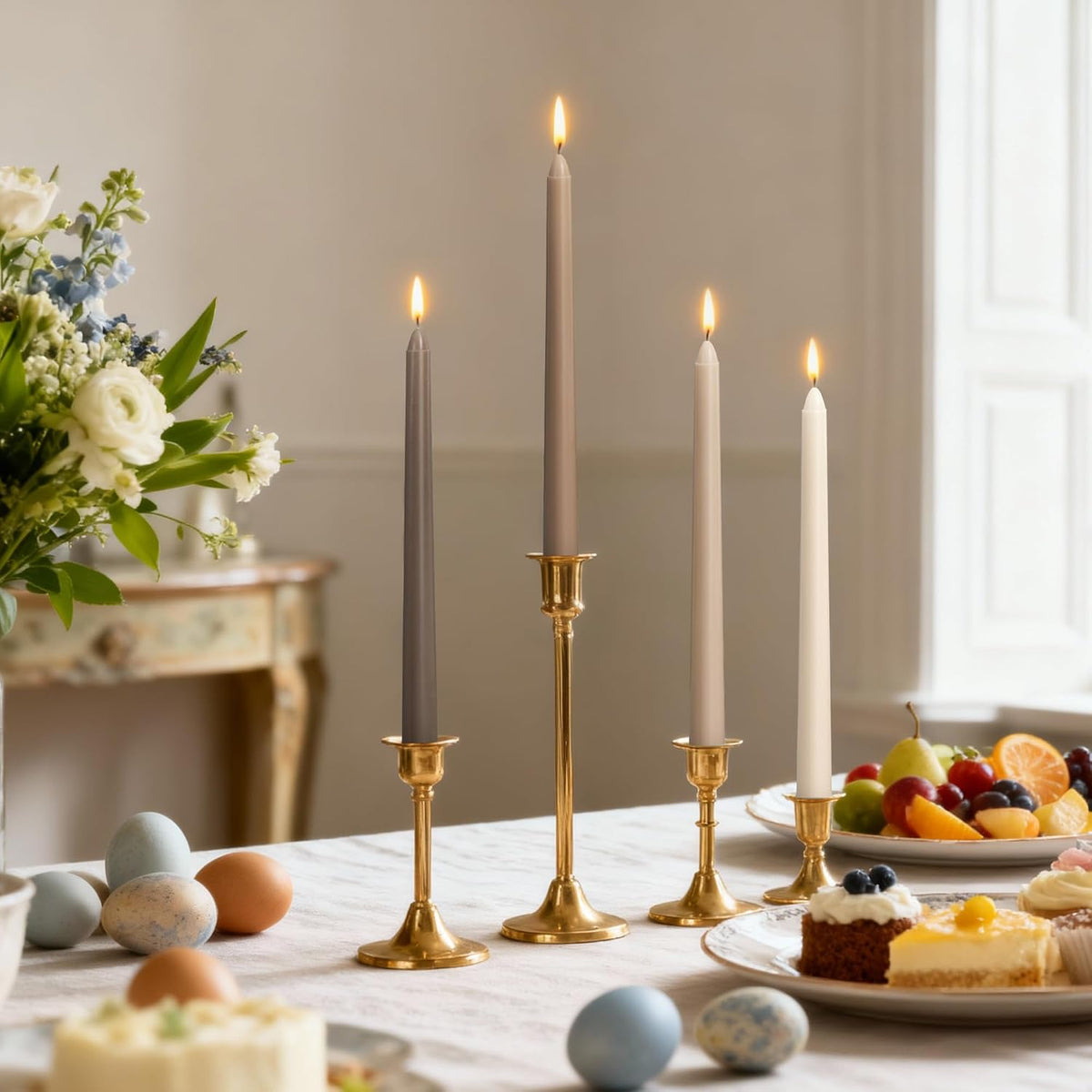 Viyffo 10 Inch Taper Candles-20 Pack Brown, Unscented, Smokeless