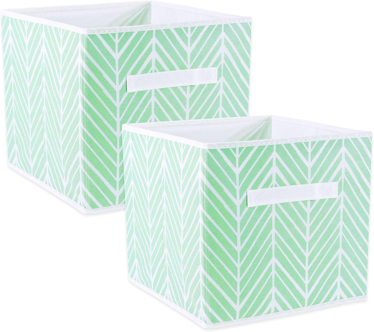 DII Non Woven Storage Collection Polyester Herringbone Bin, Small Set of 2, Mint, 2 Piece