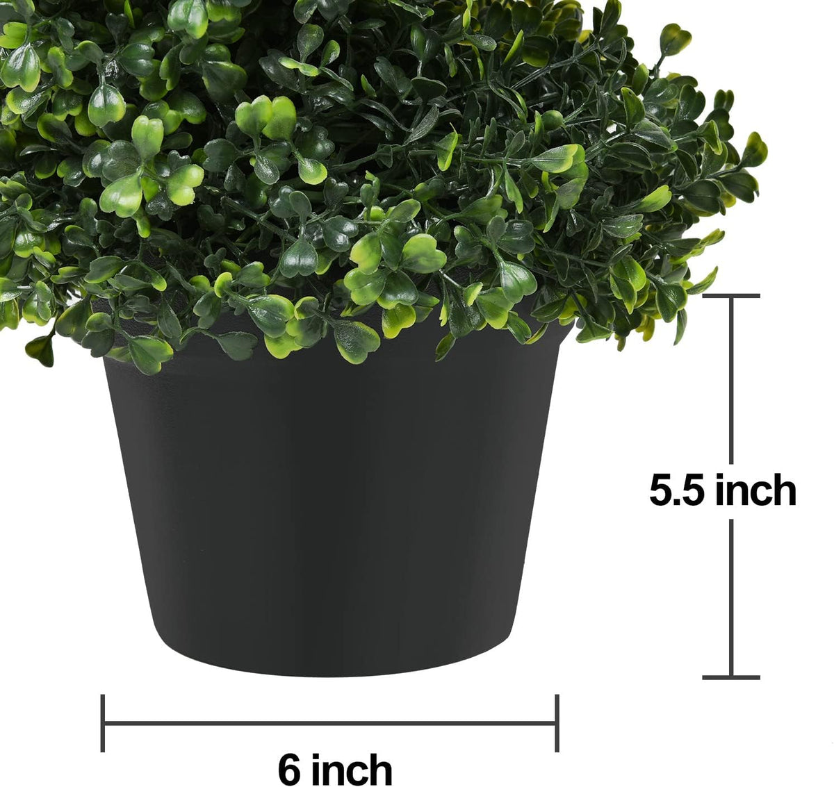 Lvydec 2 Pack Artificial Boxwood Topiary Tree, 3ft Topiary Plants Potted Trees Decoration for Front Porch Home Living Room, Indoor/Outdoor Use