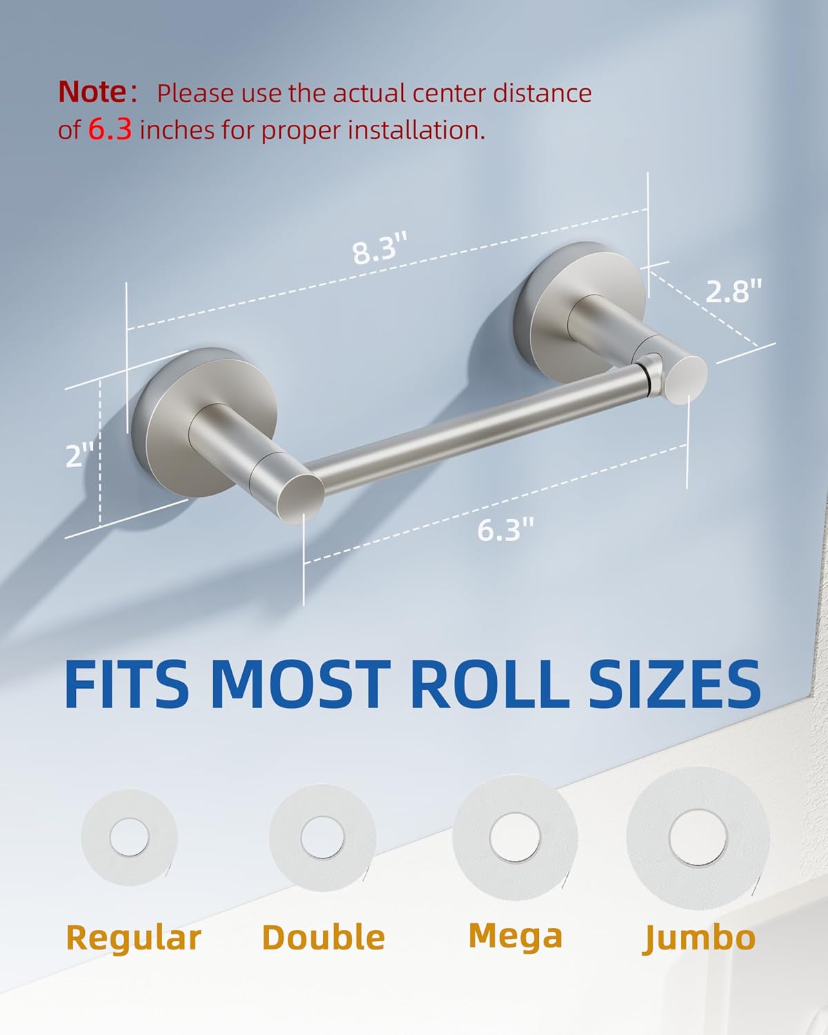 RUACQ Brushed Nickel Toilet Paper Holder Wall Mount for Bathroom