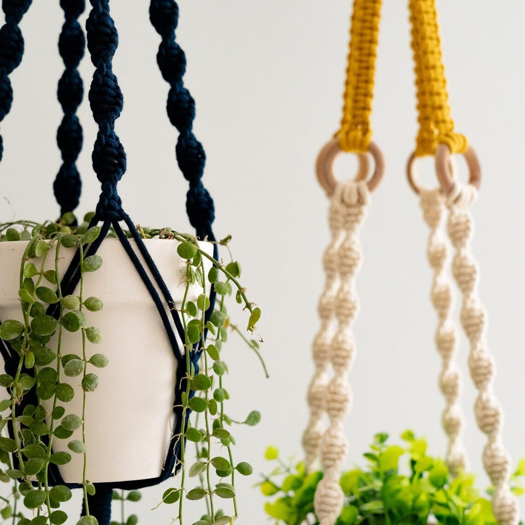 Macrame Plant Hangers Indoor, 3 Pack Ceiling Flower Pot Holder Macrame Plant Pots, Decorative Boho Plant Holders Set Macrame Hanging Planters（Does not Include Flower pots or Green Plants）