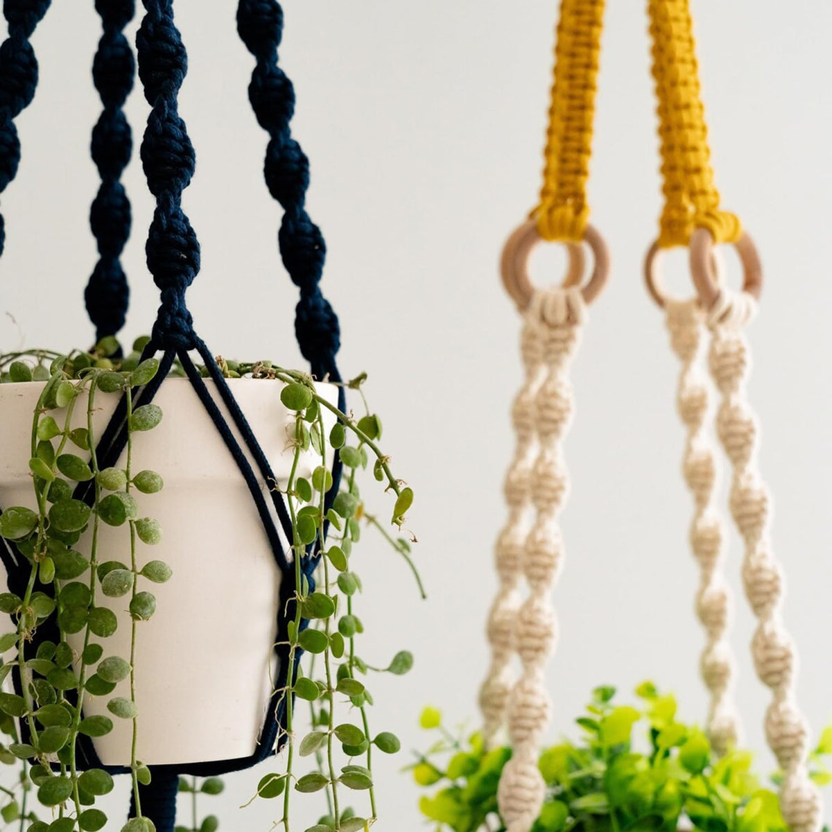 Macrame Plant Hangers Indoor, 3 Pack Ceiling Flower Pot Holder Macrame Plant Pots, Decorative Boho Plant Holders Set Macrame Hanging Planters（Does not Include Flower pots or Green Plants）