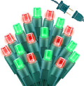 LED Christmas Mini String Lights, 14 Feet 50LEDs F5 Red Green Mini Lights, Connectable Christmas Tree Lights for Wreath Garland Holiday Party Wedding Outdoor Indoor Christmas Decoration, Green Wire