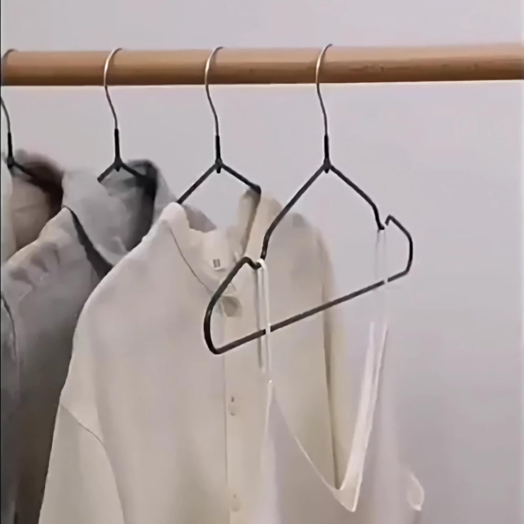 Stainless Steel Rubber Hangers 24-Pack, Heavy Duty Non-Slip Ultrathin White