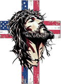 Slickss Jesus Colorful Patriotic Metal Wall Art, Cross Christian Home Decor