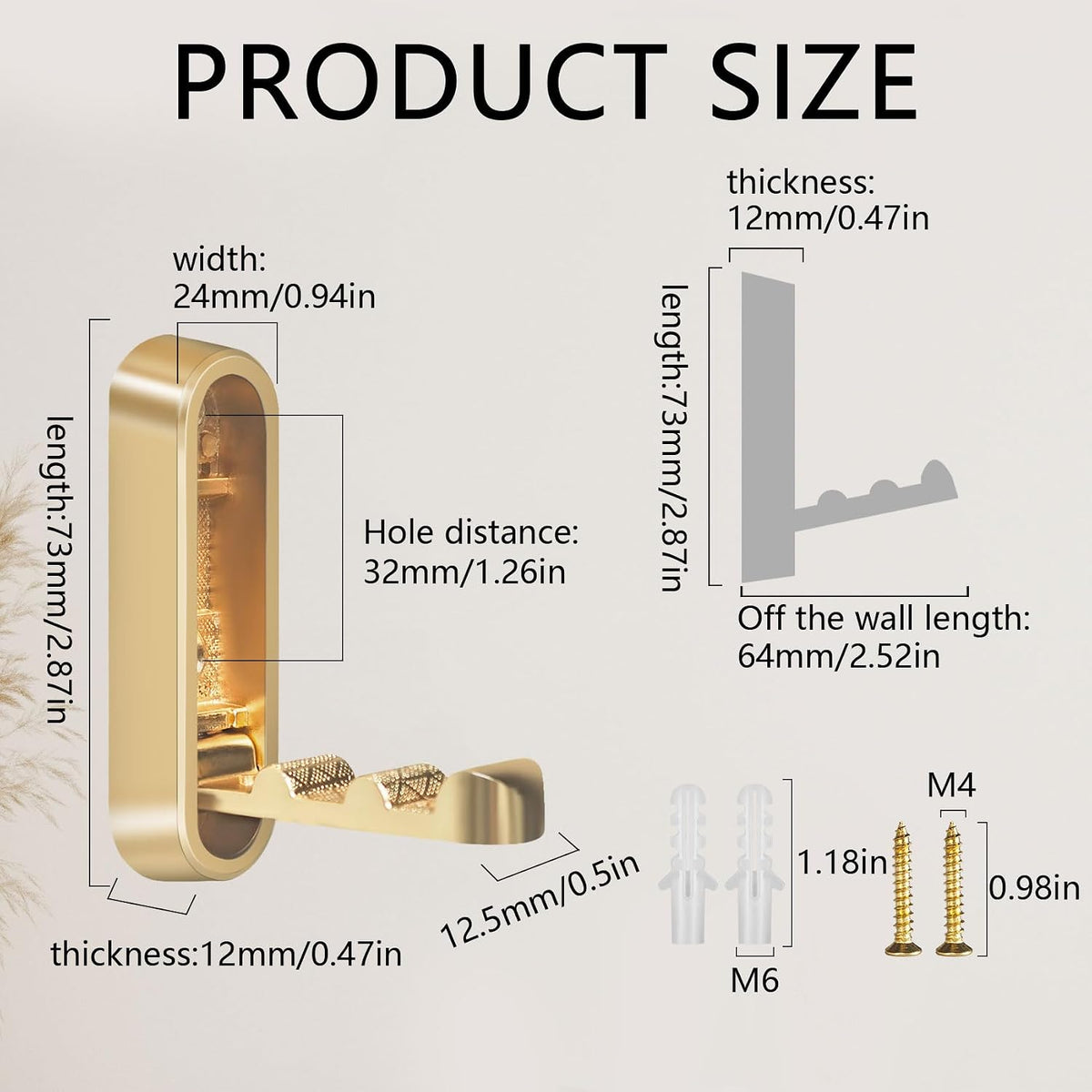 4PCS Foldable Wall Hooks, Heavy Duty Zinc Alloy Flip-Down Coat Hooks with Screw Mount, Holds up to 44 Lbs, Space-Saving Folding Wall Hangers for Bathroom, Closet, Bedroom, Entryway (Gold)