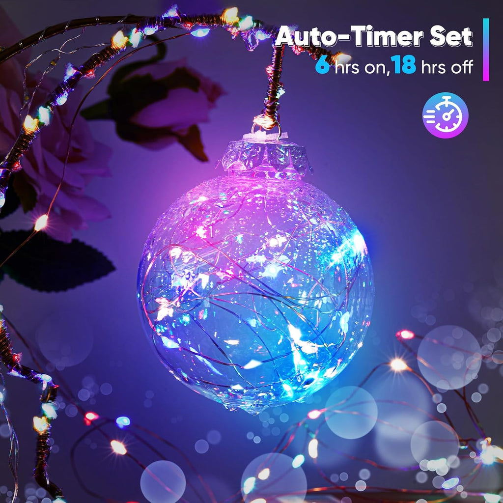 Ariceleo 1 Pack 16.4 Ft. Battery Operated Outdoor String Lights with Remote & Timer, LED Multi Color Fairy Lights, Waterproof Twinkle Lights for Bedroom, Dorm, Mason Jar, Wedding, Party, Christmas