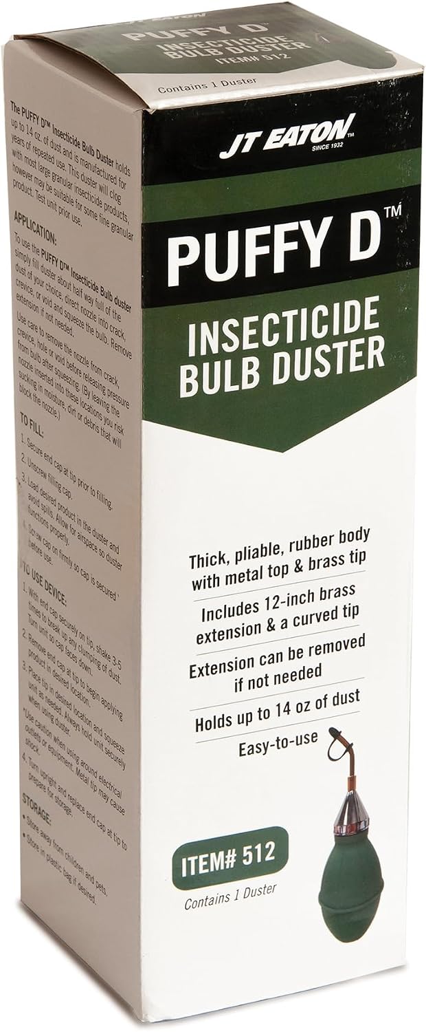 JT Eaton Puff-D Bulb Insecticidal Duster for Pest Control, Green