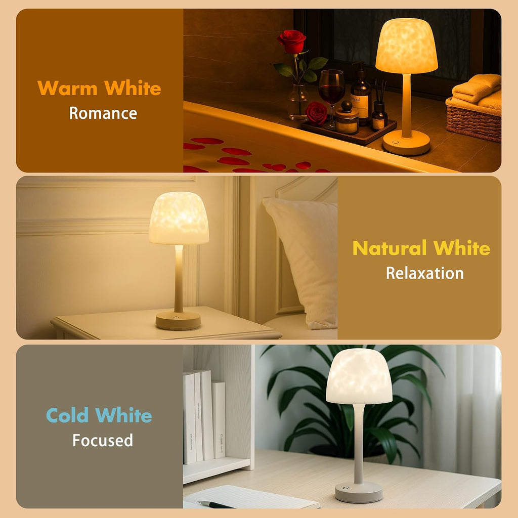 Waterproof Shower Lamp, Bathroom Lamp with 16 Color Ocean Wave Projector