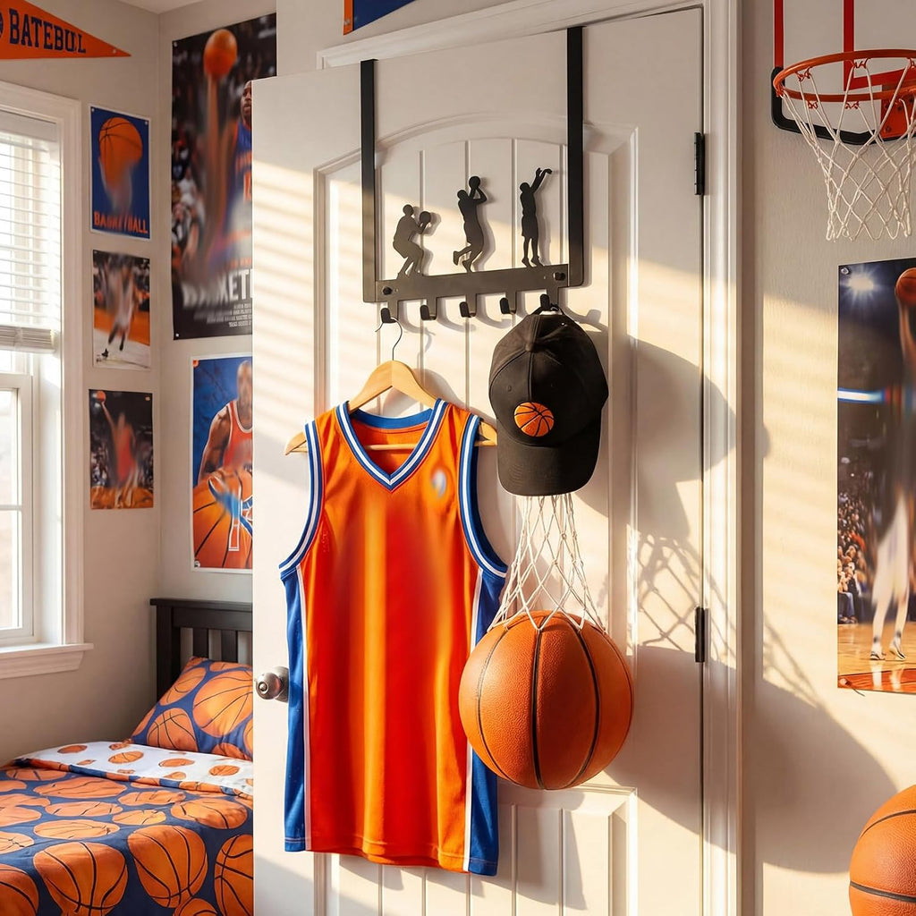 Reallnaive Basketball Room Decor Over The Door Hooks for Sport Lovers Gift