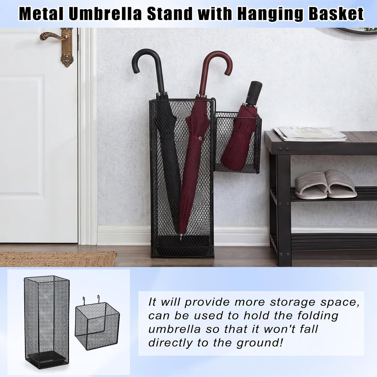 OwnMy Metal Umbrella Holder for Entryway Indoor Umbrella Stand for Entryway