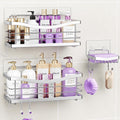 ODesign 3 Pack Adhesive Shower Caddy,Rustproof Shower Shelves Rack,Silver