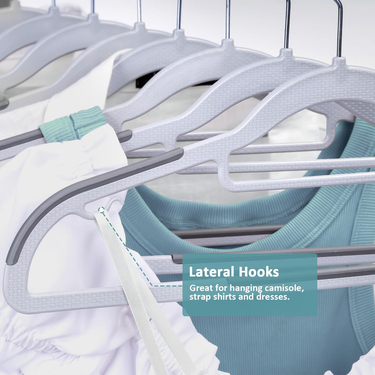 30-Pack Plastic Clothes Hangers, Space Saver, Non Slip, 360° Swivel Hook, 0.2 Inches Slim, Sturdy Heavy Duty Hangers for Coat, Durable Hangers for Suits, Light and Dark Gray