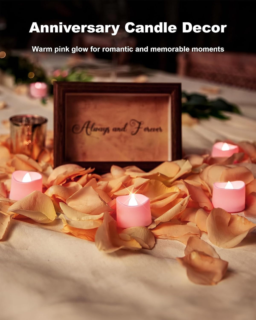 Homemory 24-Pack Pink Remote Flameless Battery Tea Light Candles, 400+ Hrs
