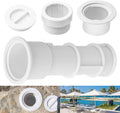 US105 Umbrella Stand with Sleeve and Center Cap, 7 1/2" Stand with Sleeve, for Umbrellas, Volleyball Poles and Tiki Torches, 1 1/2" - 1 3/4" Hole Can be Installed on Floor, Step or Deck - White