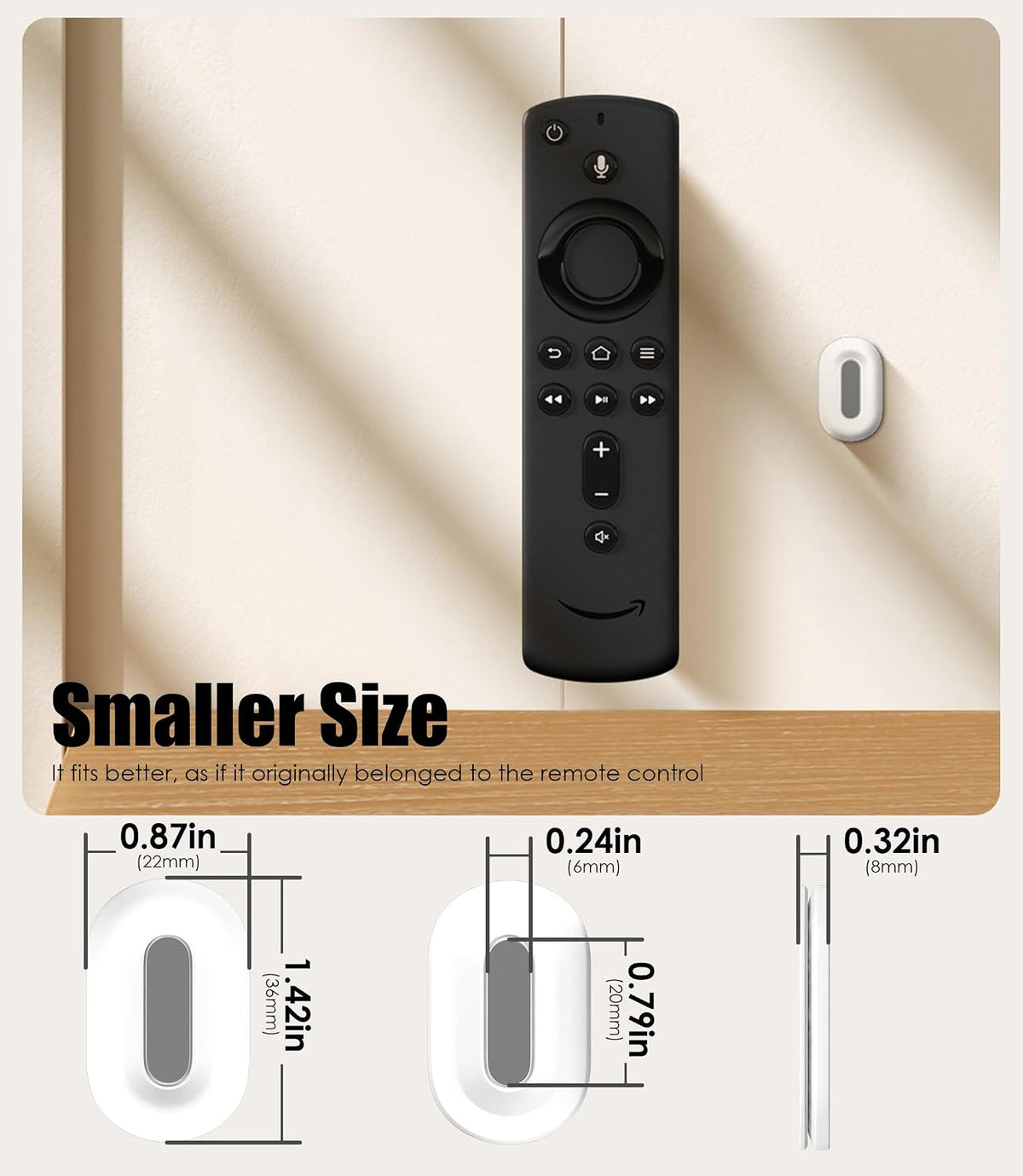 4Pack Magnetic Remote Control Holder Wall Mount, No Drill-White